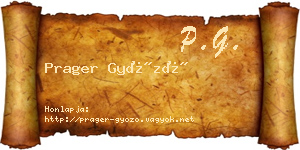 Prager Győző névjegykártya